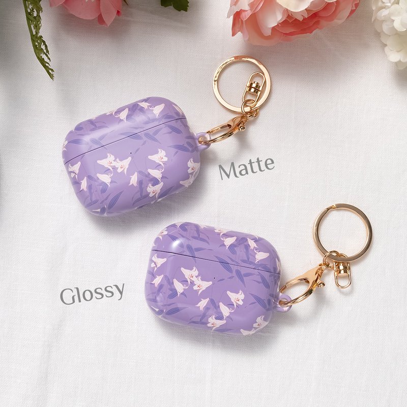 【定制化】薰衣紫百合 AirPods Pro 3 / AirPods 4 保护壳 - 耳机收纳 - 塑料 紫色