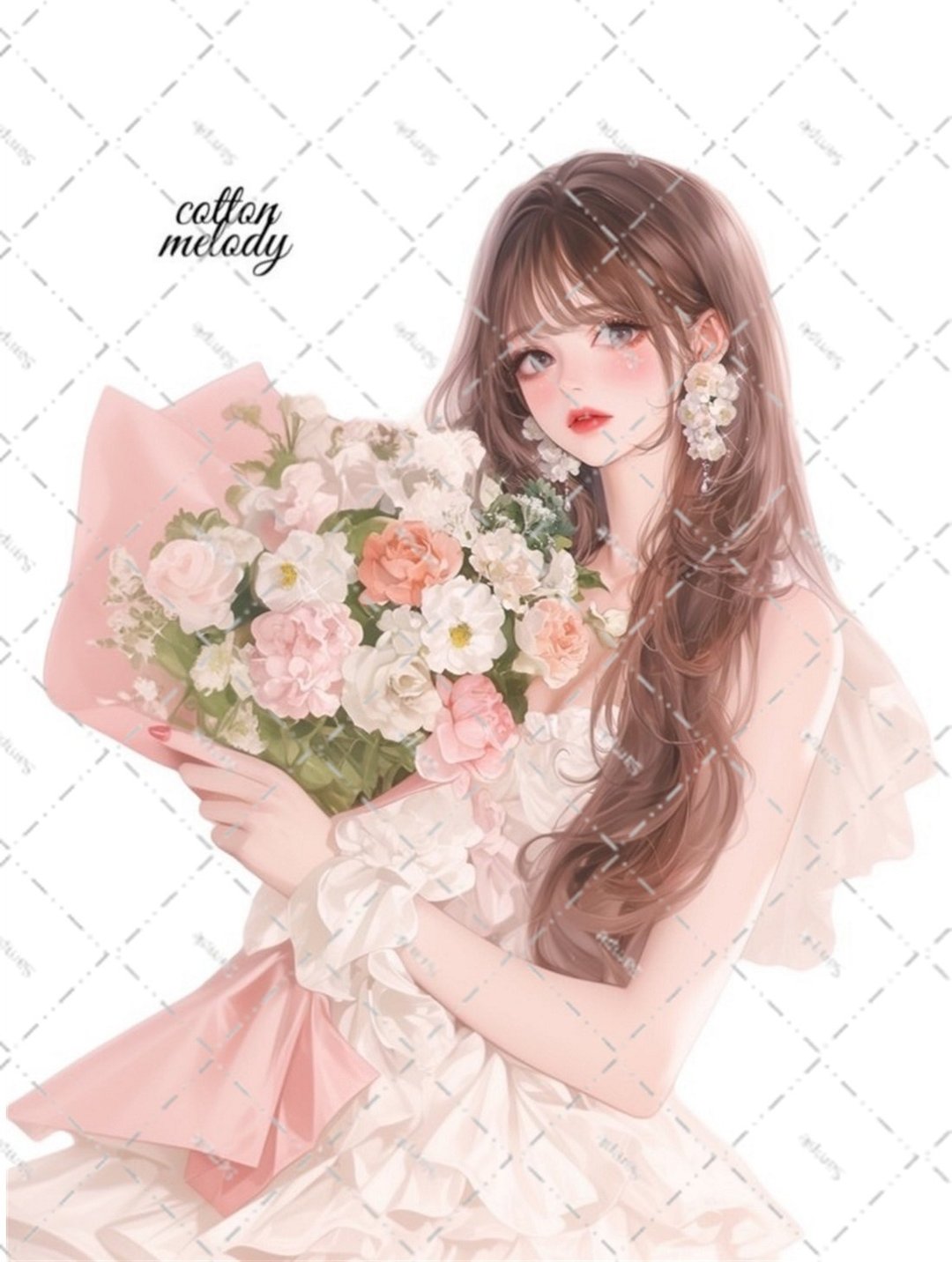 original sticker no.6114 人物贴纸 原创贴纸 人物贴纸 女孩贴纸 原创人物贴纸 - 贴纸 - 纸 