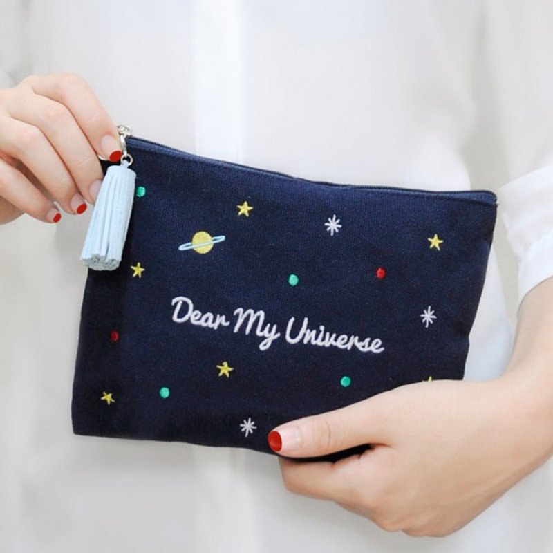 Dear My Universe 化妆包 \ 小物包 - 手拿包 - 纸 蓝色