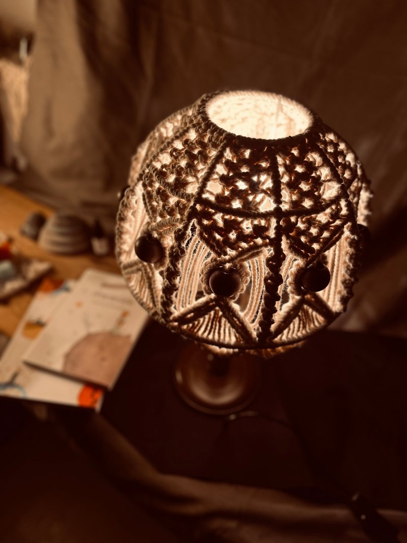 复古经典时光台灯 台湾制造纯棉绳编织Macramé - 灯具/灯饰 - 棉．麻 白色