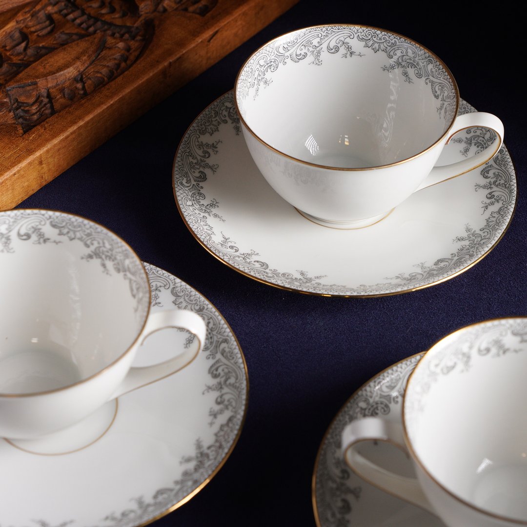 德国狮牌Hutschenreuther茛苕叶咖啡杯/茶杯组 - 茶具/茶杯 - 陶 白色