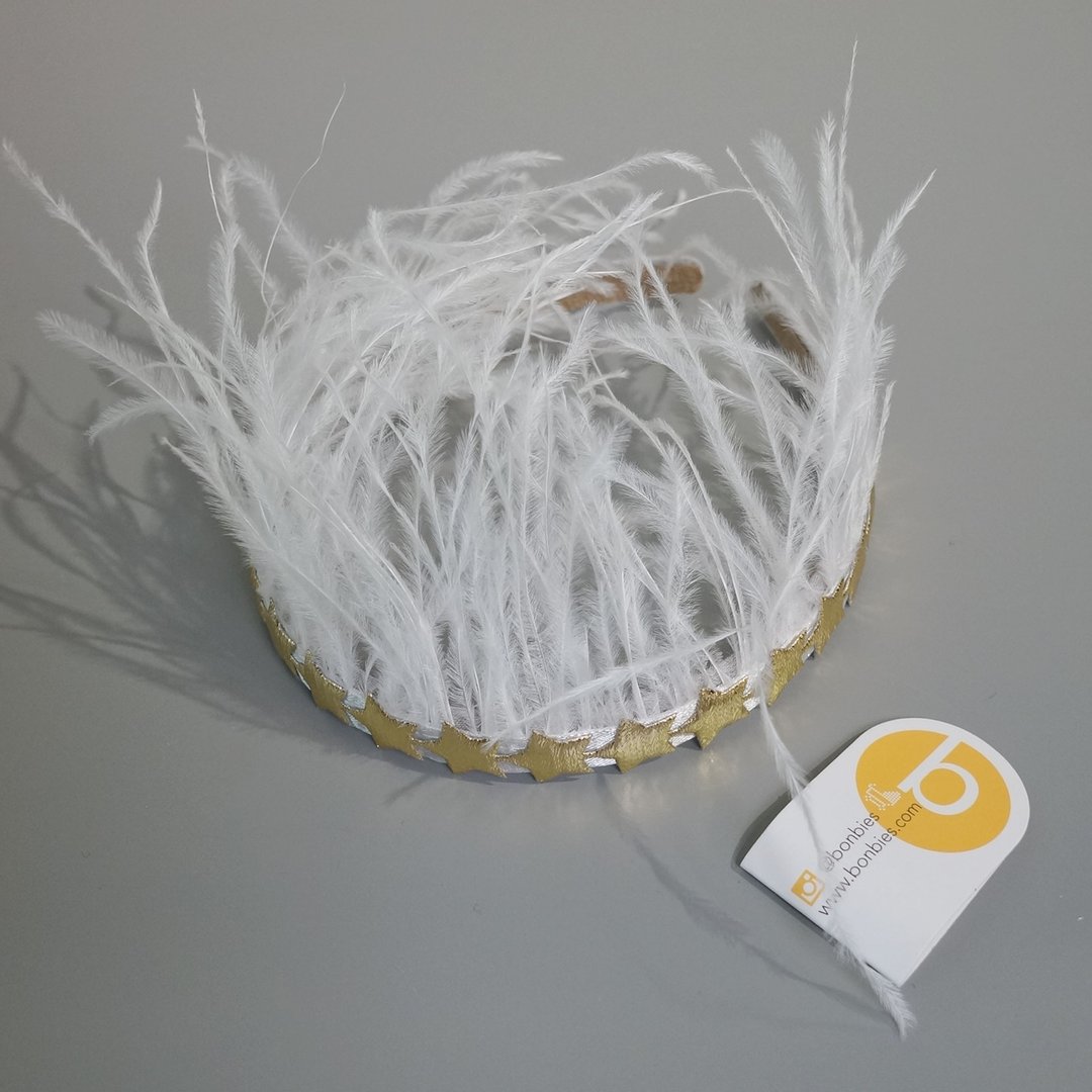 星星羽毛印第安头箍 婴儿幼儿头饰 手工设计 可爱 婴儿弥月礼物 - 婴儿帽/发带 - 棉．麻 