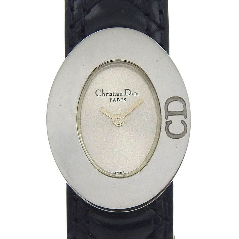 【日本直送】Dior 迪奥 Lady Dior 手表 D90-100 不锈钢 x 皮革 石英机芯 指针式显示 银色表盘 女款【二手】 - 女表 - 不锈钢 银色