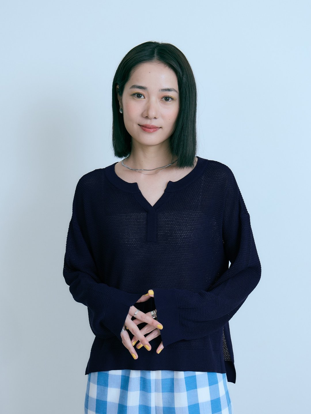 春眠谷口针织长袖罩衫-夜游曲 - 女装针织衫/毛衣 - 其他人造纤维 蓝色