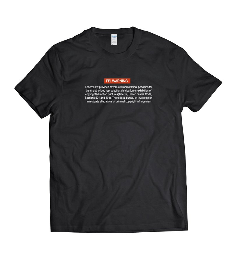 FBI警告-T-shirt 白/黑/灰/藏青 - 男装上衣/T 恤 - 棉．麻 多色
