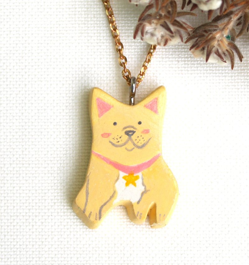 法国斗牛犬  手作项链 - 项链 - 粘土 黄色