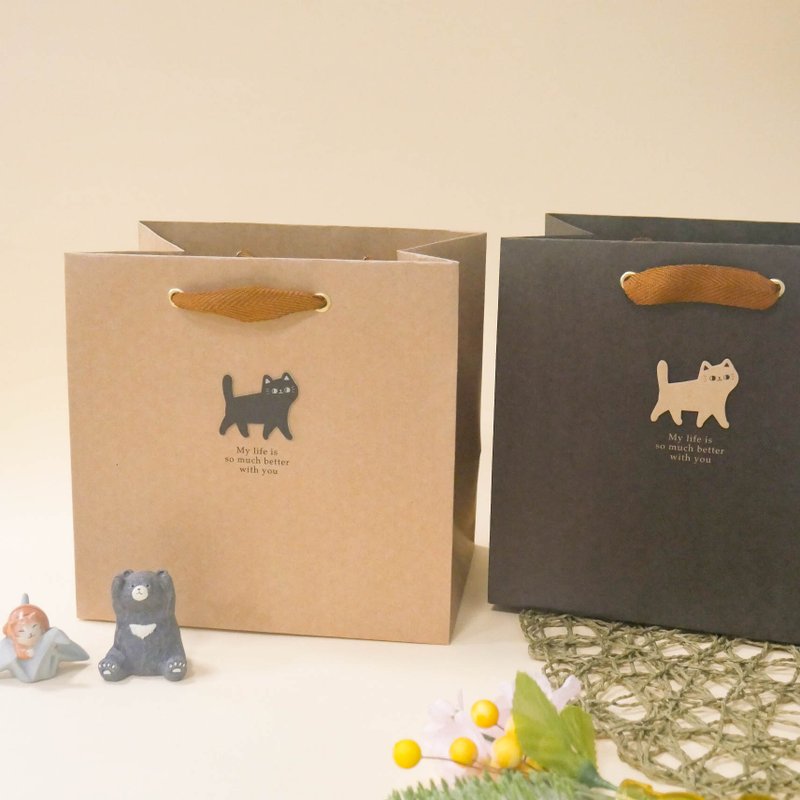 O-CAT猫咪 - 宽底纸袋(中)。JBG-245。 - 纸盒/包装盒 - 纸 