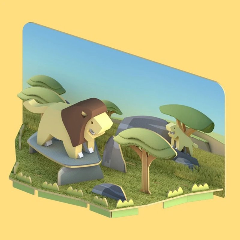 Halftoys Animal 狮子STEAM教育玩具 - 摆饰 - 塑料 黄色