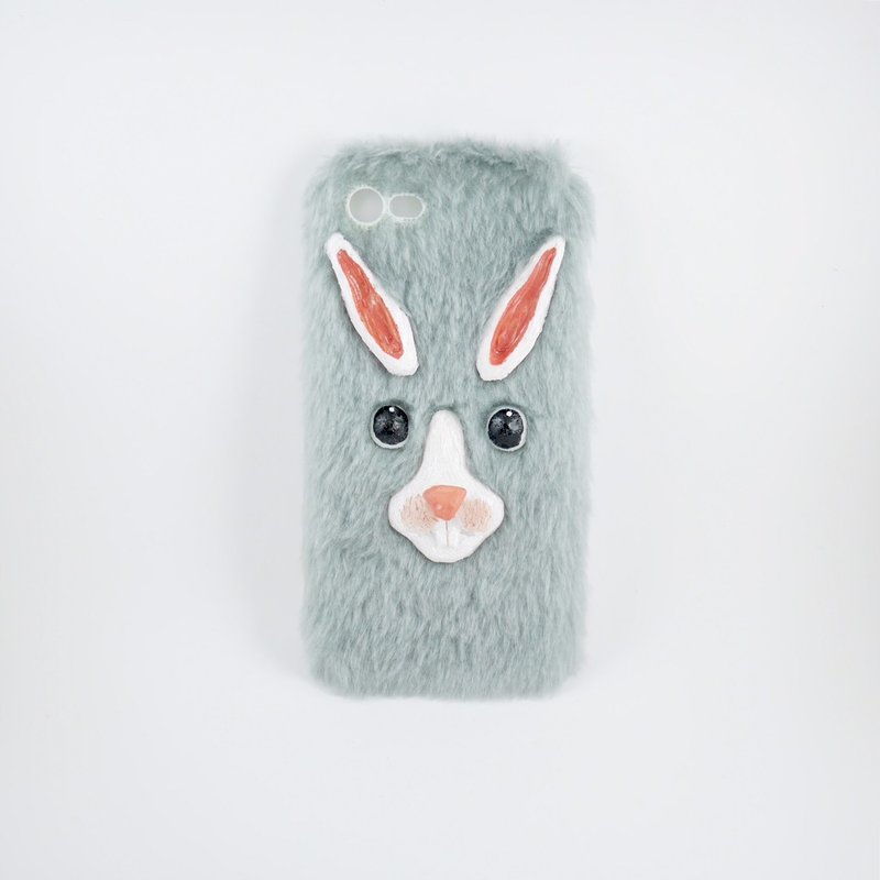 毛绒绒手机壳-灰色大兔子 - 平板/电脑保护壳 - 其他材质 灰色