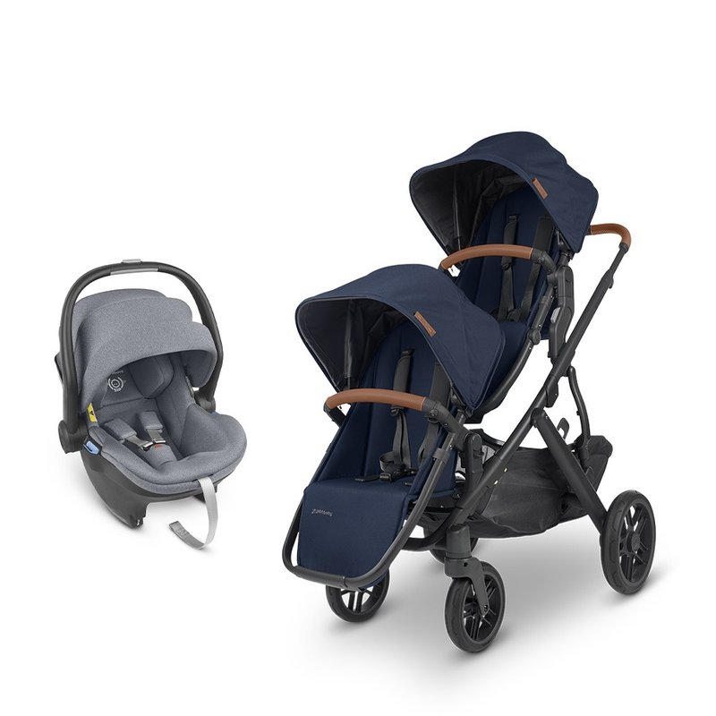 台湾宅配【UPPAbaby】【双宝推车提篮】VISTA V2海军蓝+蓝灰提篮1 - 婴儿车/手推车 - 其他材质 蓝色
