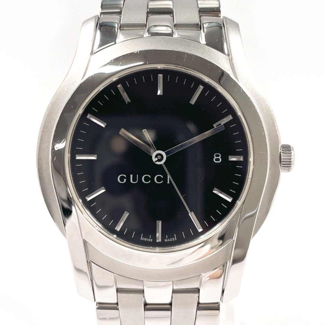 【日本直送 二手美品】GUCCI 古驰 腕表 5500XL G-Class 不锈钢 表壳 银色 黑色表盘 石英 男士 - 女表 - 不锈钢 银色