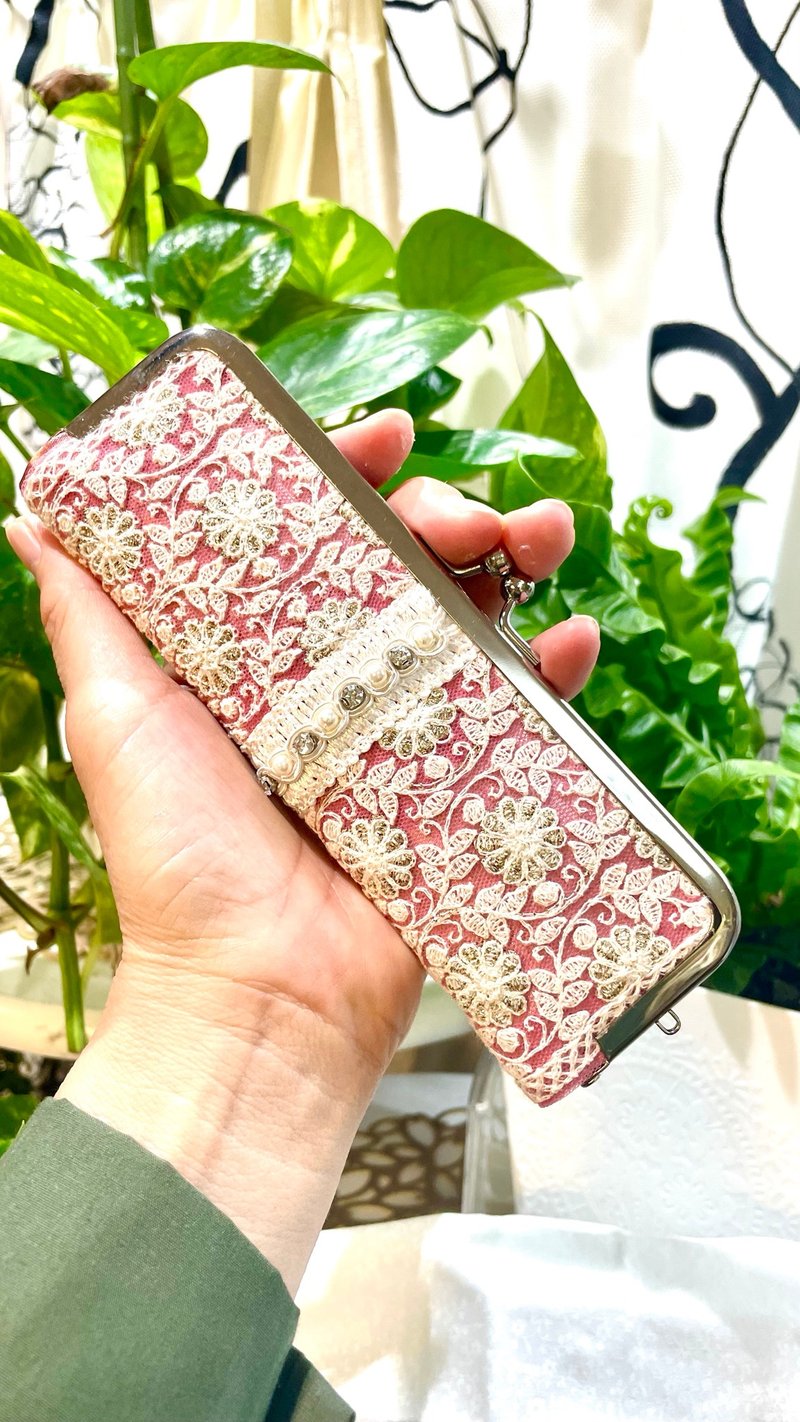 可分类的蝴蝶结零钱包 NO.130 献给都会女子 - 零钱包 - 棉．麻 粉红色