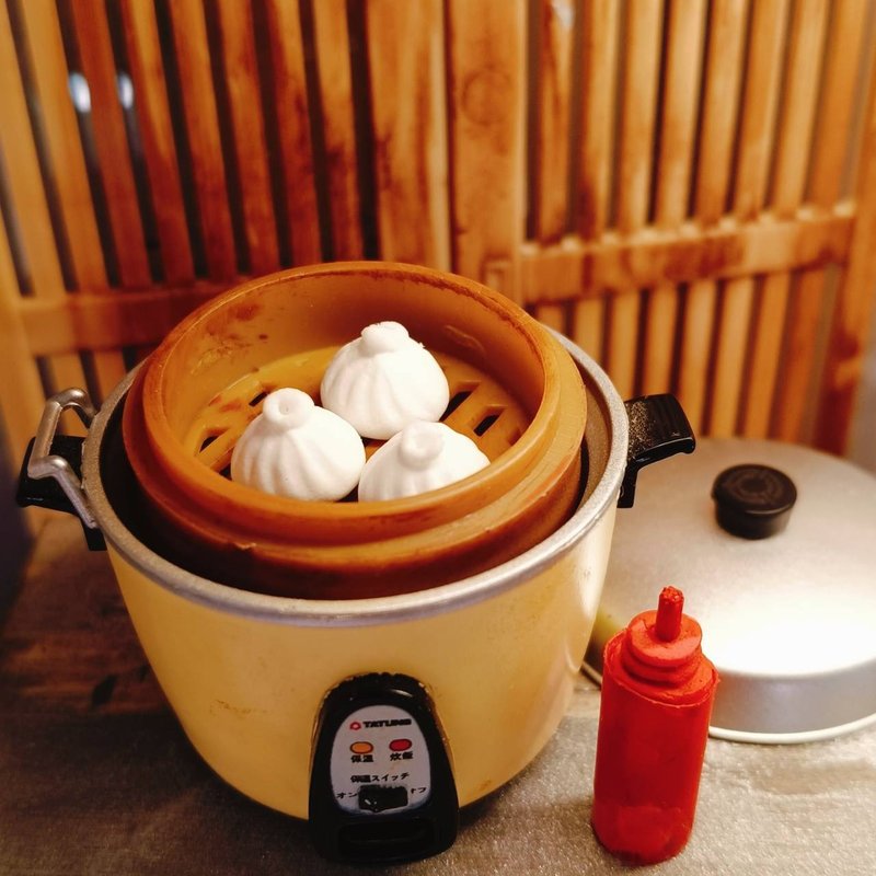 肉包 叶儿粑 大同电锅 包子 袖珍 手作 迷你 食玩 微型 艺术 摆饰 - 摆饰 - 粘土 