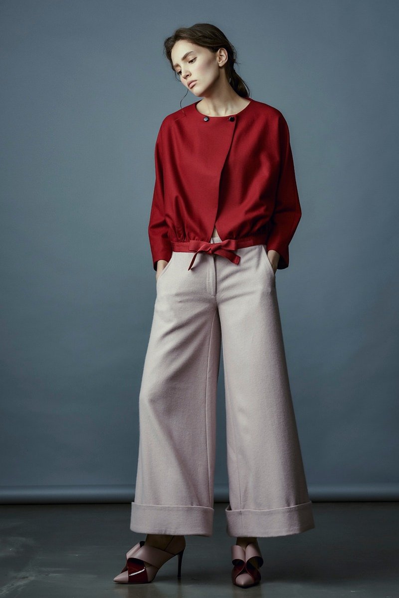 Off-season sale 红色短外套 - 女装休闲/机能外套 - 羊毛 红色