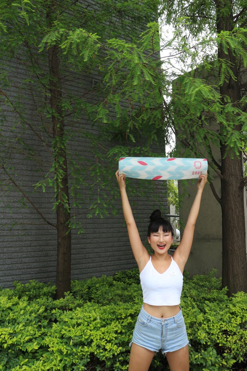 DOUX YOGA MAT Swaying Tree - 几何瑜珈垫 - 瑜珈垫 - 橡胶 蓝色