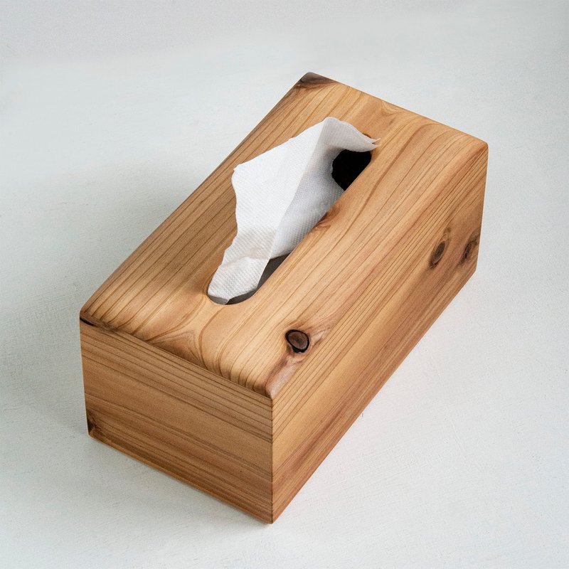 Tomood/ 土与木之间 Ja-Pang 呷胖实木面纸盒(L)_柳杉 - 纸巾盒 - 木头 咖啡色