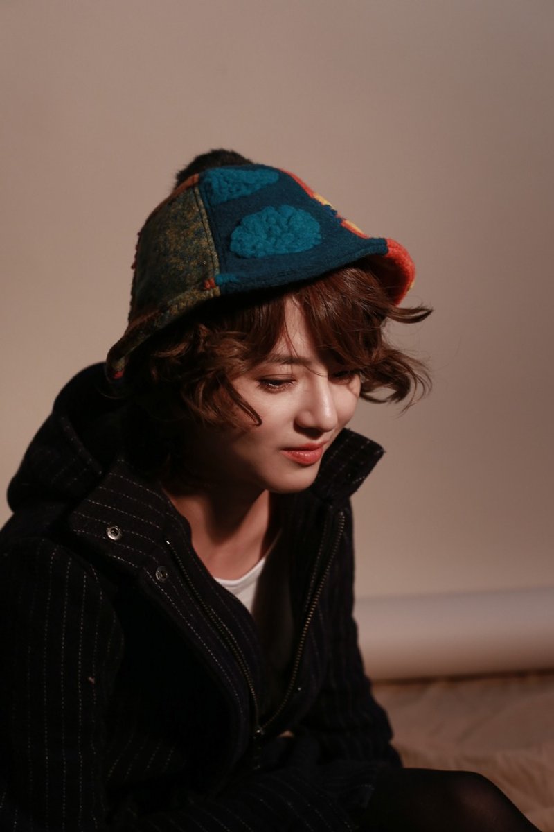 MR.STORE六色拼布羊毛侦探帽子 - 帽子 - 羊毛 