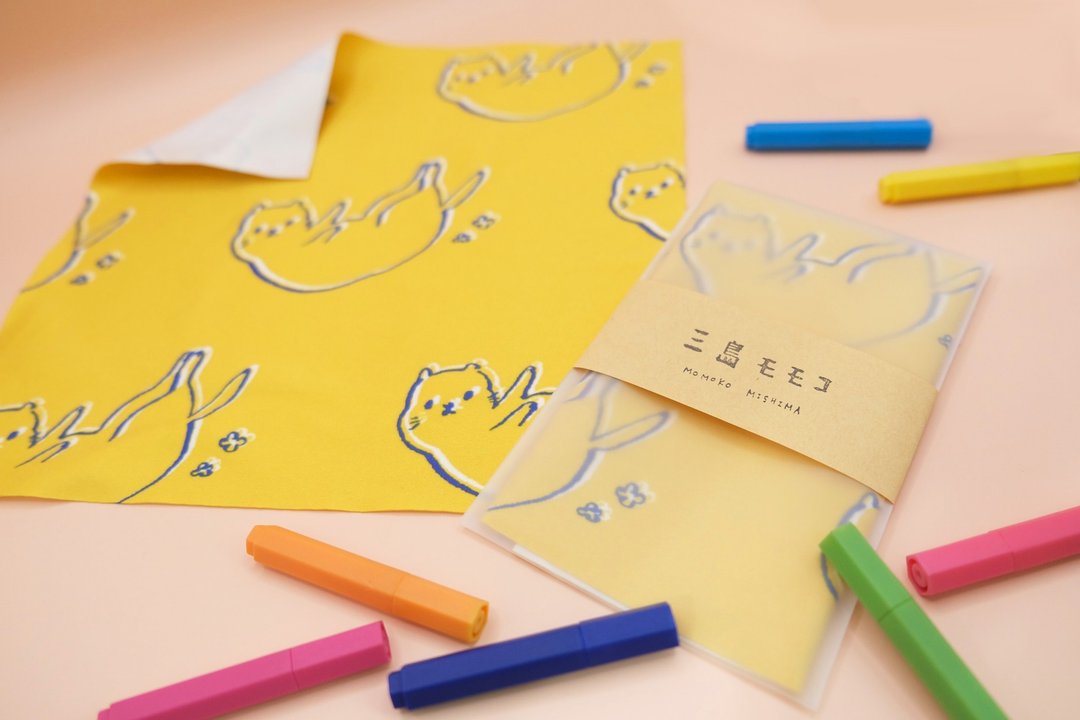 滑倒猫咪 黄色拭镜布 / 眼镜布 - 相机 - 聚酯纤维 黄色