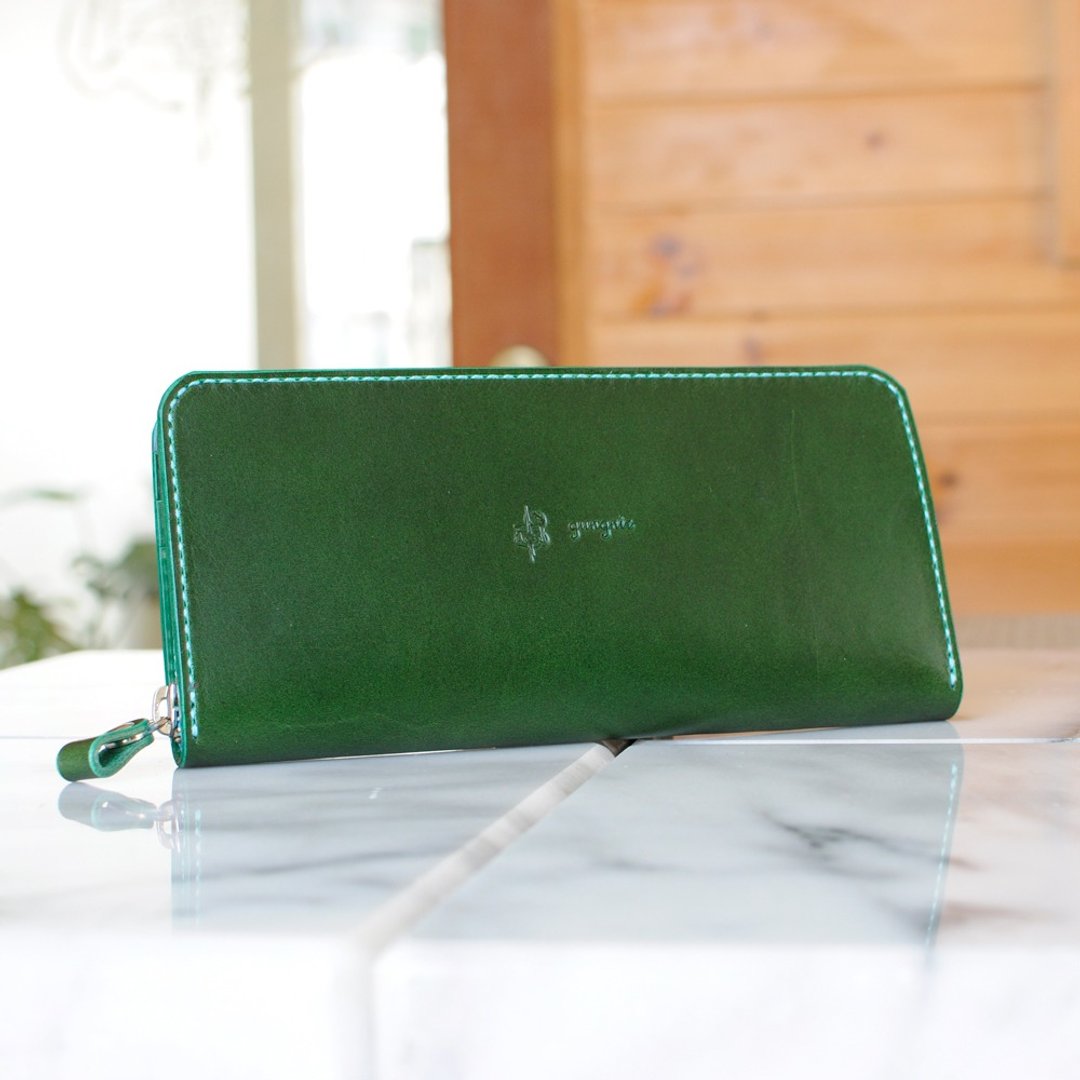 Round zipper wallet with excellent storability No.2 Buttero - 皮夹/钱包 - 真皮 多色