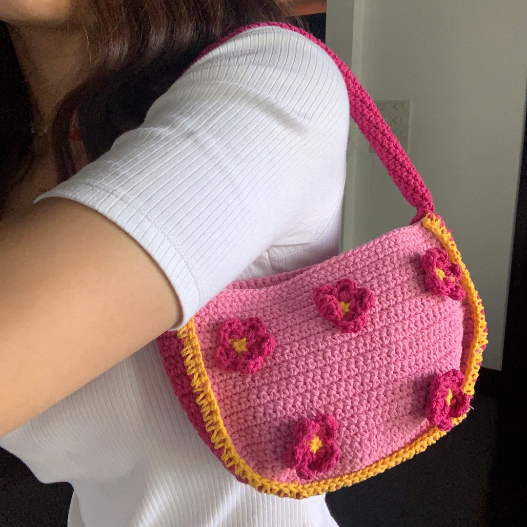 Daisy Handbag (Pink Color) - 手提包/手提袋 - 其他材质 粉红色