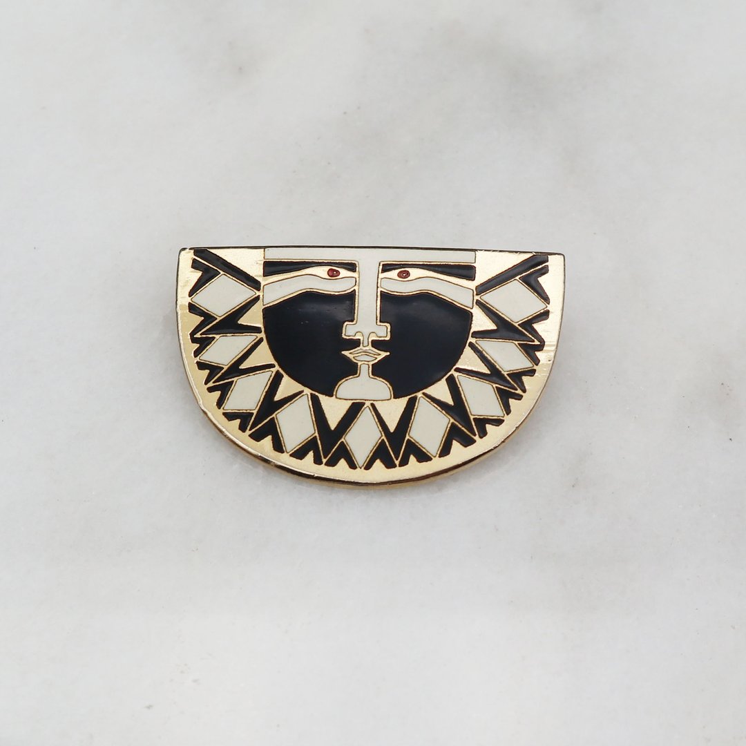 南瓜Vintage。Laurel Burch 1980s 手工 珐琅 胸针 - 胸针 - 珐琅 
