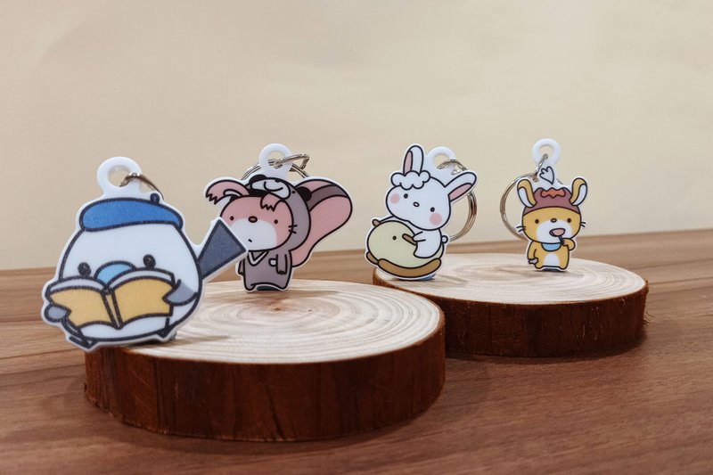 吐雾兔 休息压克力钥匙圈 - 钥匙链/钥匙包 - 压克力 多色