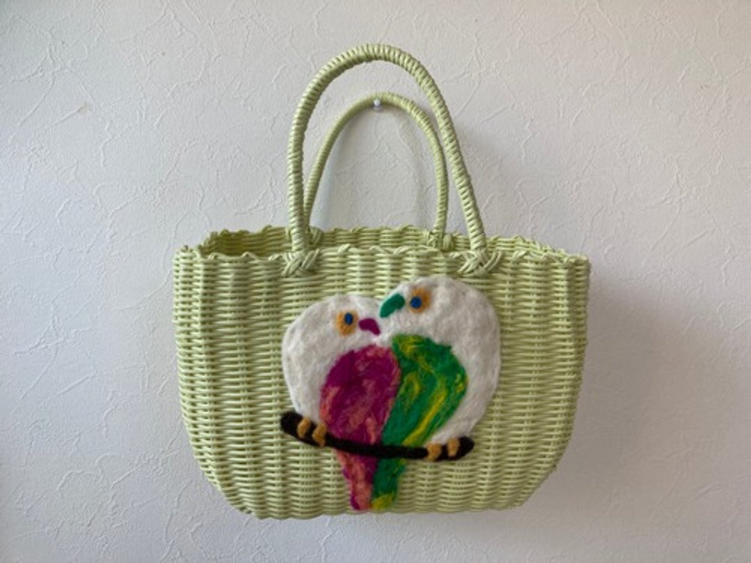 koruri × workshopcolore basket bag bird - 手提包/手提袋 - 棉 
