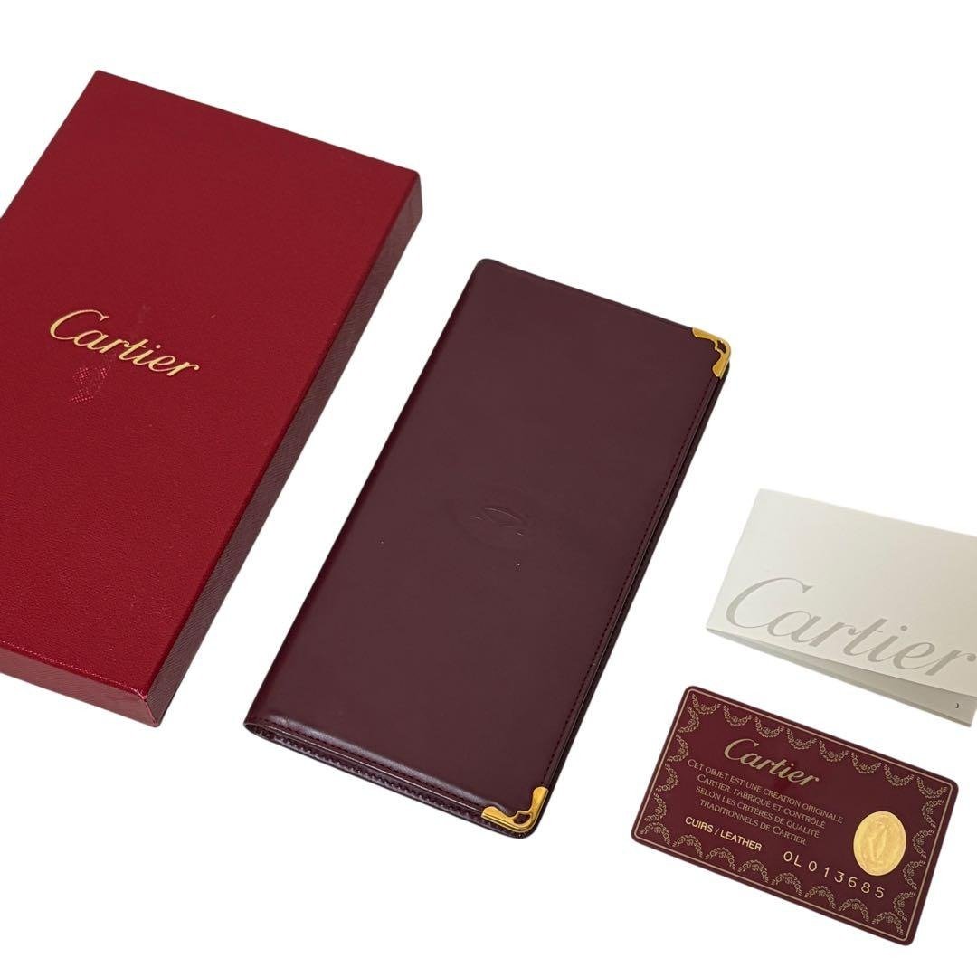 正品 Cartier 卡地亚 零钱包  coin case Must Line 皮革 酒红 日本直送 - 皮夹/钱包 - 其他材质 