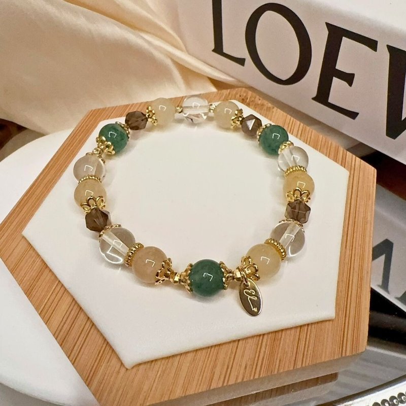 【绿野仙踪】金发晶。白水晶。绿草莓晶。茶晶 - 手链/手环 - 水晶 多色