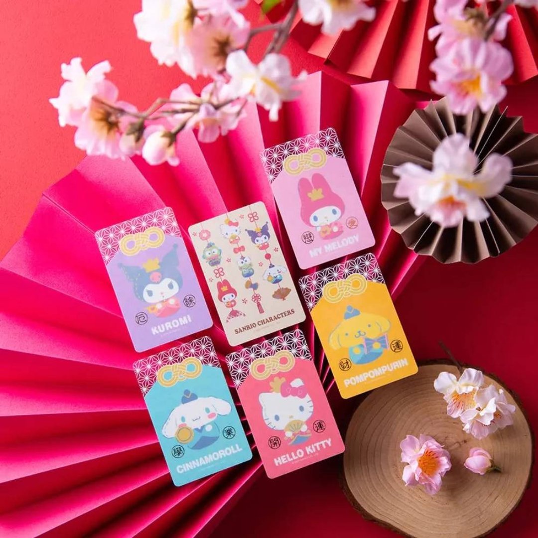 三丽鸥贺喜祈福悠游卡-酷洛米/美乐蒂/布丁狗/大耳狗/Hello Kitty - 造型悠游卡/交通卡 - 其他材质 