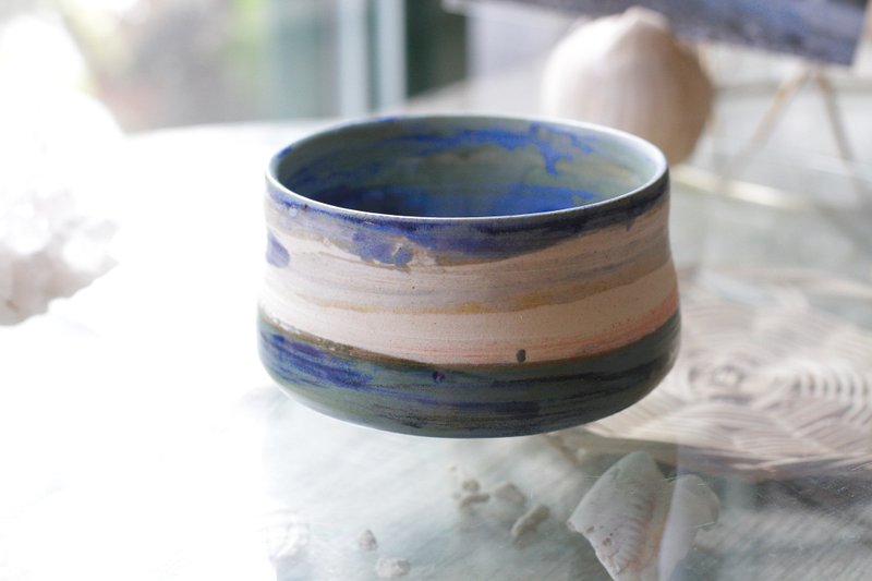 手拉坏花莲海系列陶碗/茶碗1 - 茶具/茶杯 - 陶 蓝色