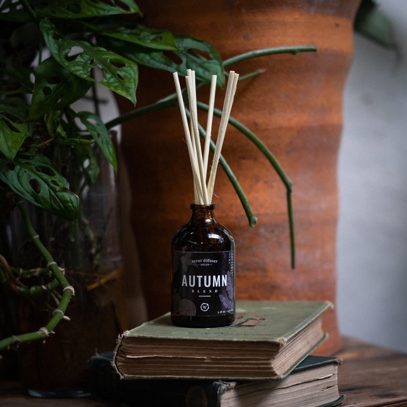 Essential Oil Diffuser Set 100ml - Autumn Blend Stress Relieving Recipe - 香薰/精油/线香 - 玻璃 咖啡色
