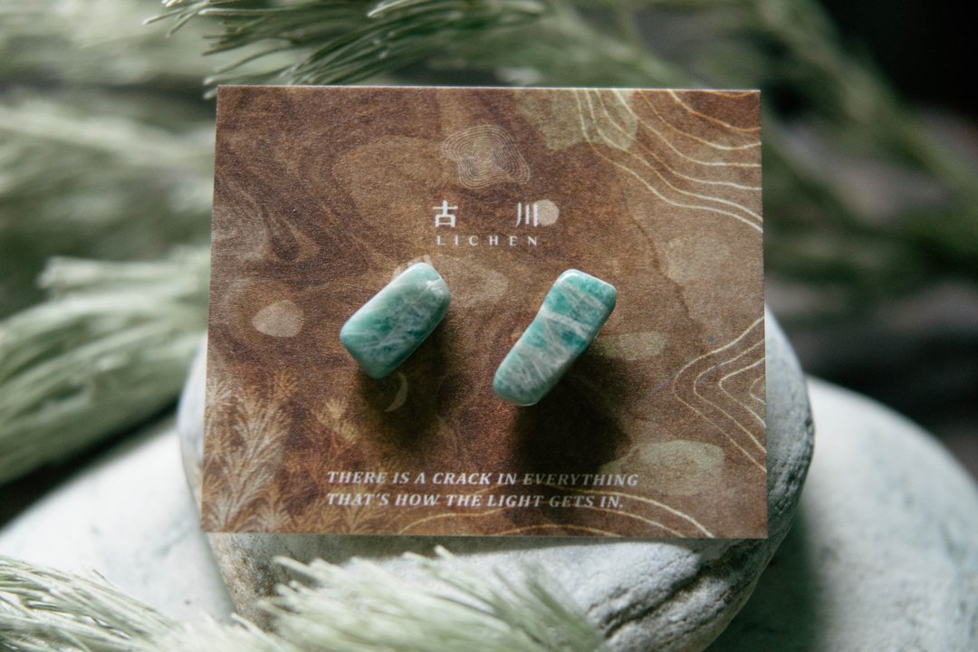 CRACK | 矿物系耳环 |  EARRINGS - 耳环/耳夹 - 玉石 蓝色