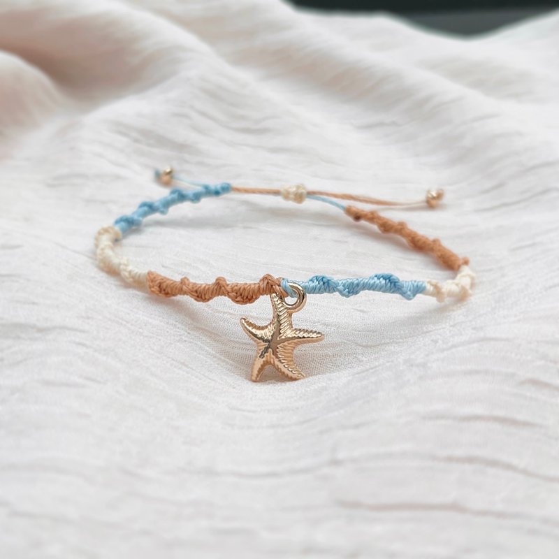 海星蜡绳编织手链 可调式 - 手链/手环 - 其他金属 多色