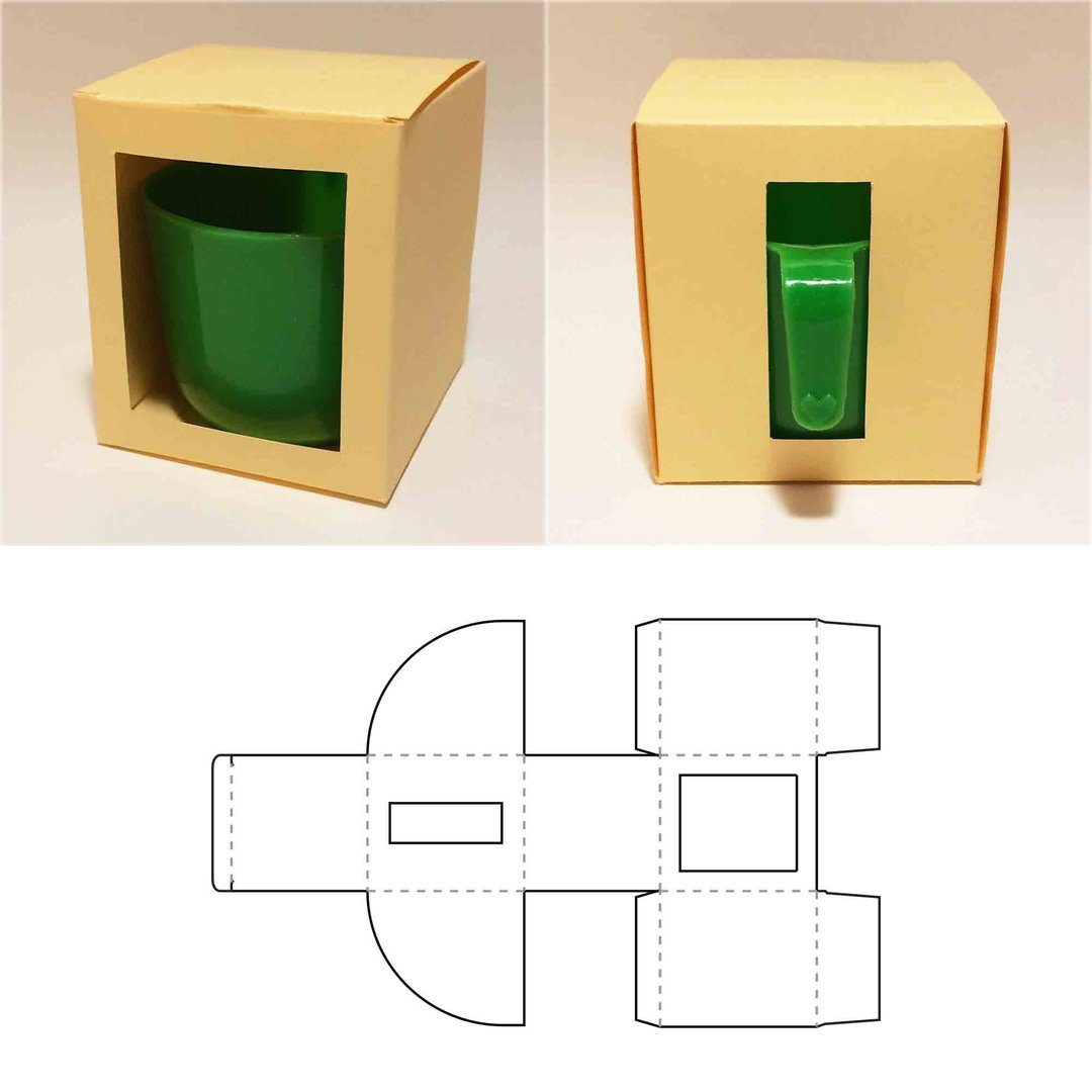 Mug box template, cup box, mug gift box, cup gift box, coffee mug box, Cricut - 图文模板设计 - 其他材质 