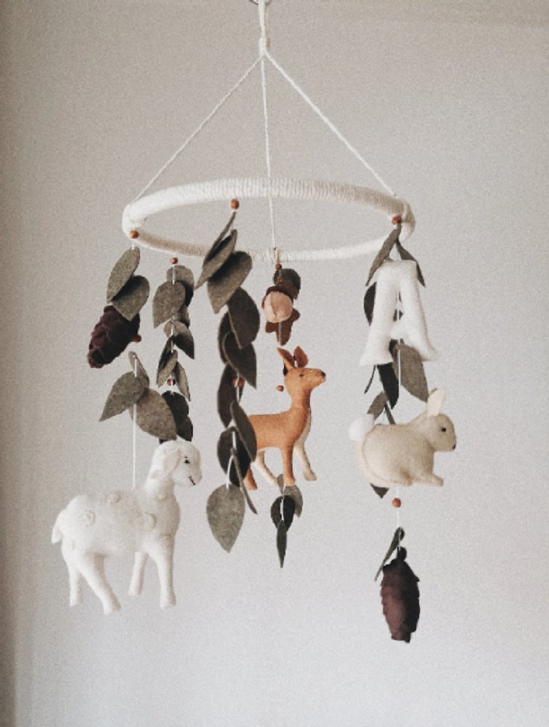 Baby mobile, Woodland mobile,Forest baby mobile - 玩具/玩偶 - 环保材料 绿色