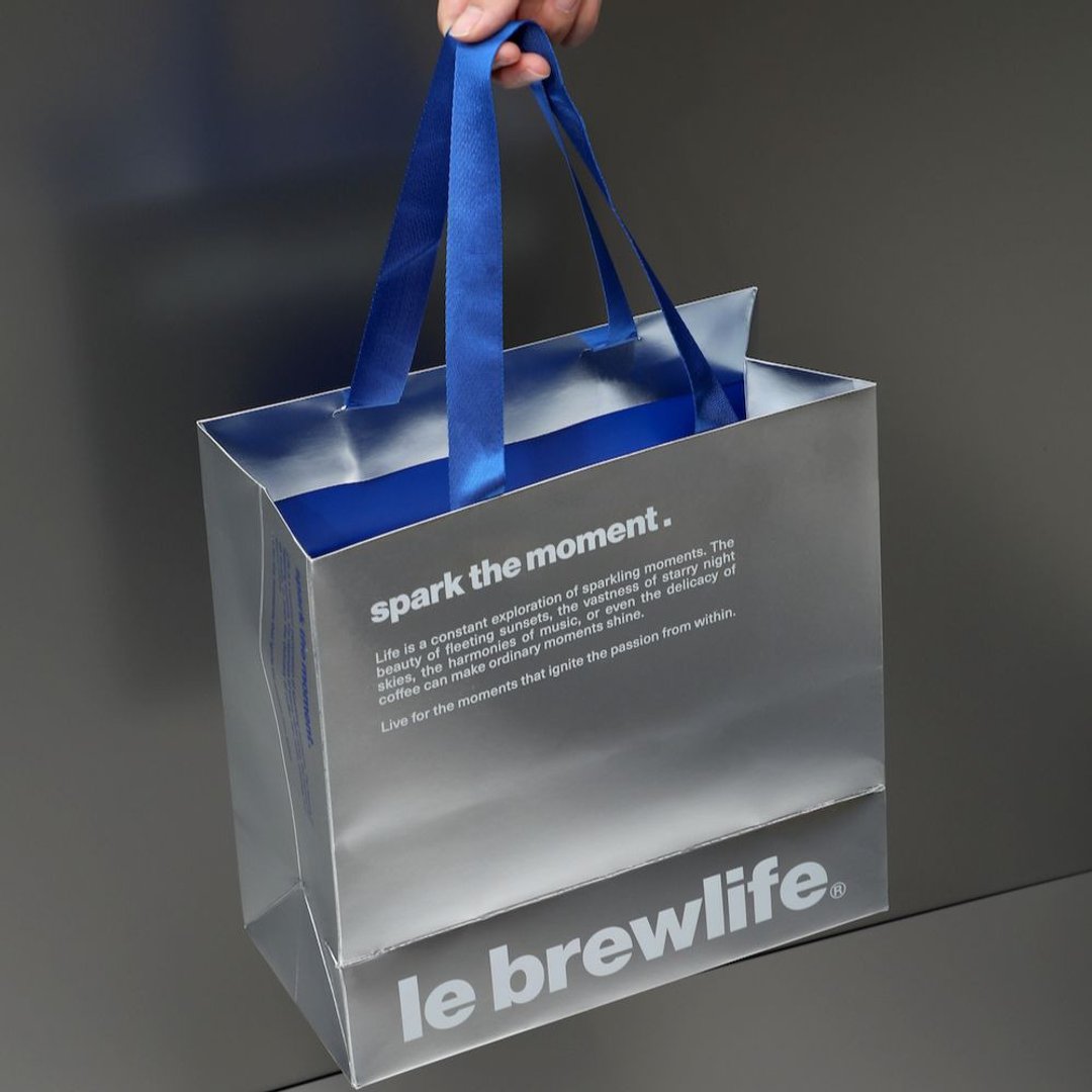 乐步 le brewlife 品牌订制 经典蓝金提袋 - 包装材料 - 纸 银色