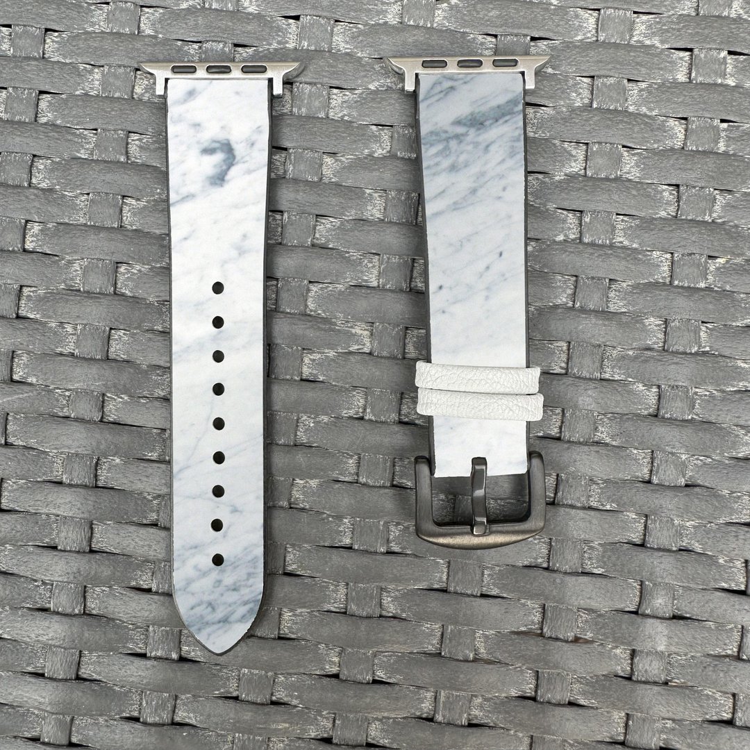 白云石纹图案 Apple Watch 潮流真皮配硅胶表带 - cr239 - 表带 - 硅胶 多色