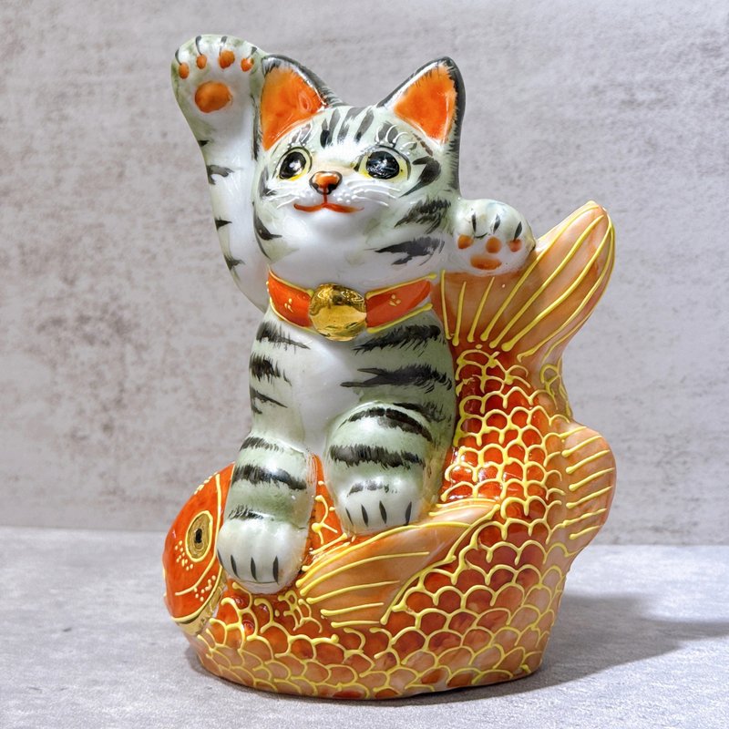 【灰纹祥瑞】日本九谷烧招财猫 |  灰纹鲷 - 摆饰 - 瓷 多色