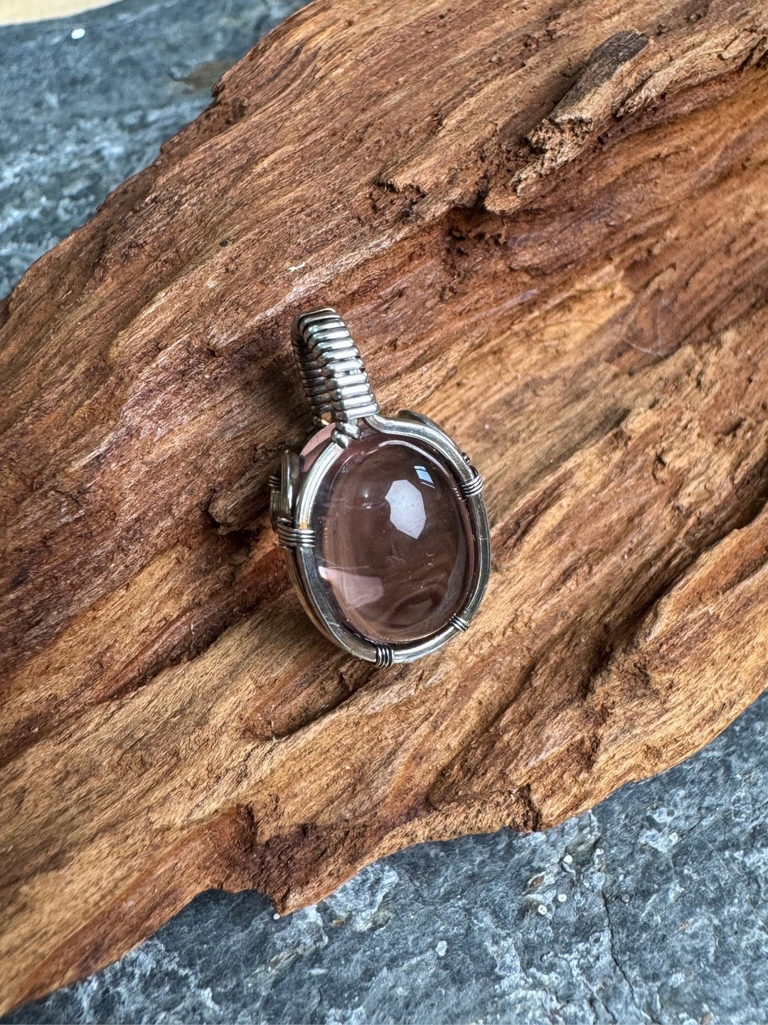 天然紫水晶 999 纯银手工编织项链 / 简约锁骨链 - 项链 - 宝石 紫色