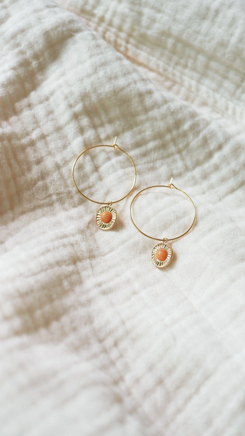 复古金属耳环 A - 耳环/耳夹 - 铝合金 金色