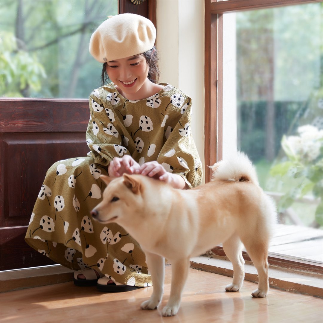 纯棉织纹短袖印花上衣 套装商品 - 女装上衣 - 棉．麻 
