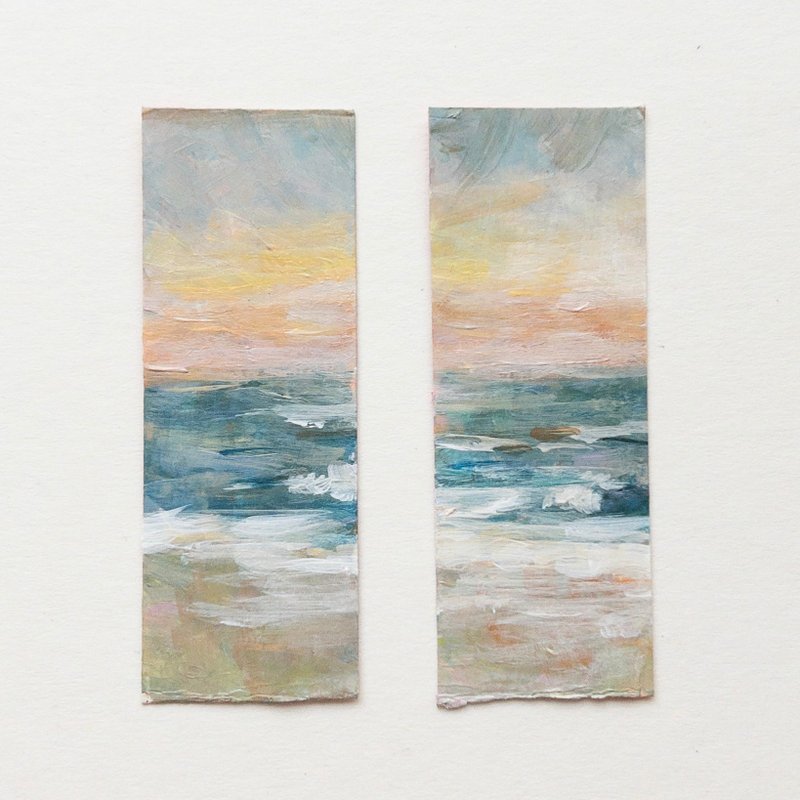 Starry景.物&画 原画/手绘/印象派疗愈装饰 一道海浪的捕捉-含框 - 海报/装饰画/版画 - 纸 