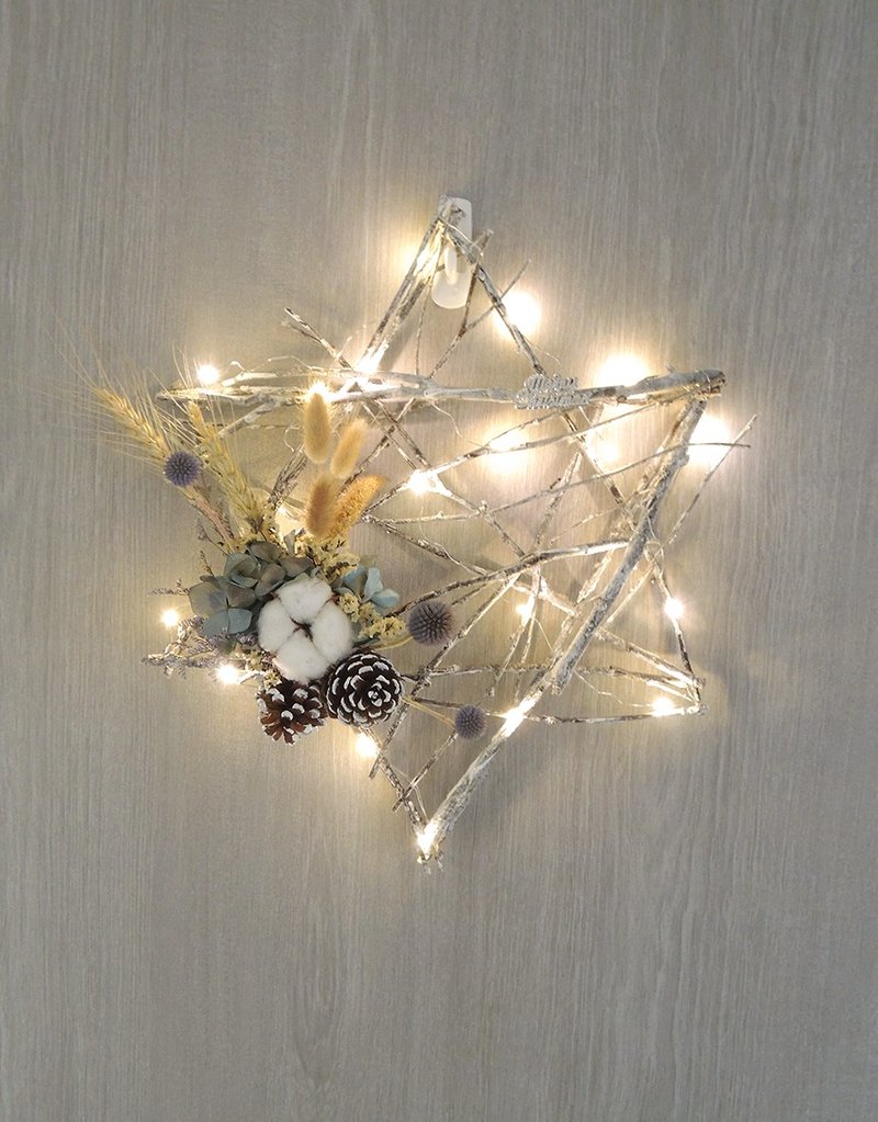 【干燥花】星星圣诞花圈 - 干燥花/捧花 - 植物．花 
