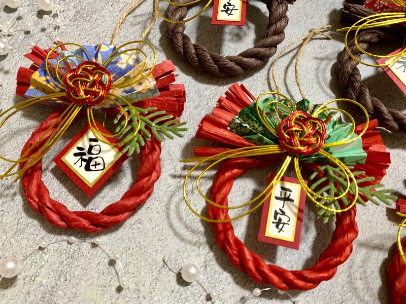 //红色系// 注连绳-车用挂饰-手工春联-新年挂饰-日式风格 - 红包/春联 - 纸 红色