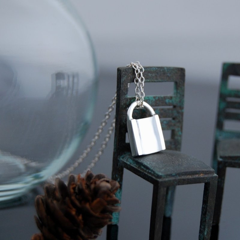 小锁头(银项链) - 锁骨链 - 纯银 