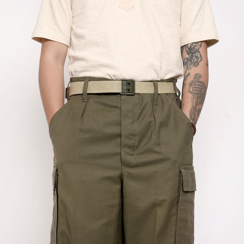 法军公发帆布腰带(库存新品) / Vintage 古着 / 台北古着店 - 皮带/腰带 - 其他材质 卡其色