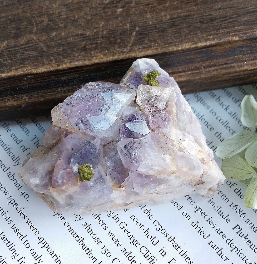 Quartz with lnclusions 绿帘石共生矿 花园水晶 天然矿石 原矿 - 摆饰 - 其他材质 