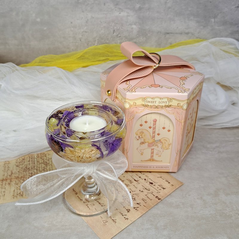 茶蜡烛台 干花烛台  婚礼装饰 母亲节  姊妹礼物 纪念品 情人节 - 蜡烛/烛台 - 蜡 紫色