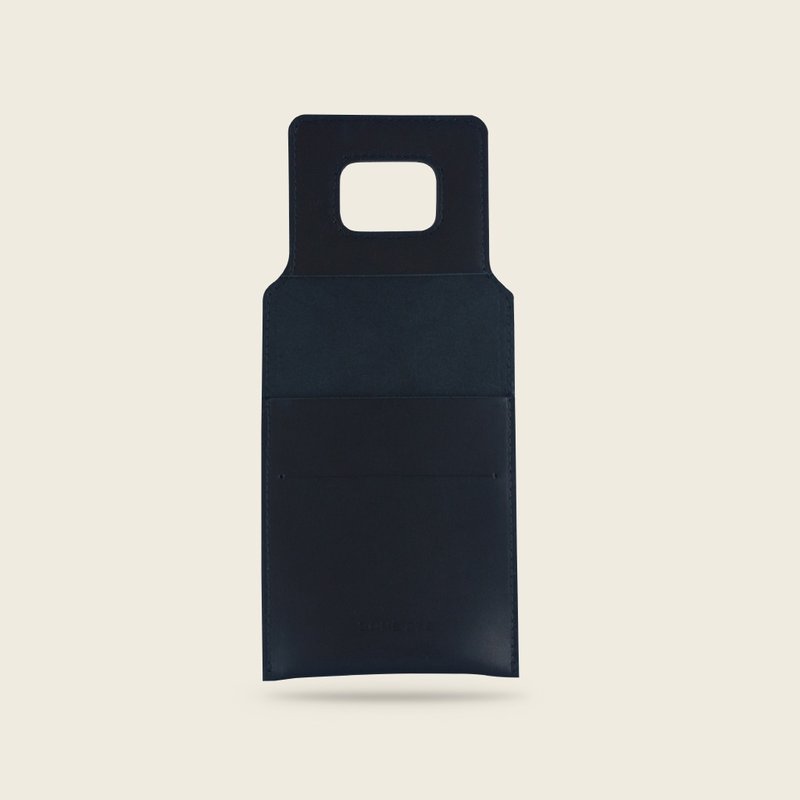 手机皮革充电挂套 手机收纳包 ACCESSORIES系列 - 手机座/防尘塞 - 真皮 黑色